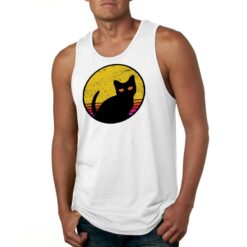 Cat Silhouette sguardo canotta personalizzata uomo digitalshirt bianca