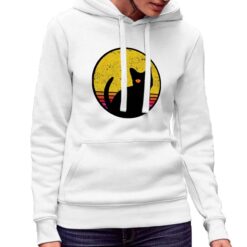 Cat Silhouette sguardo felpa con cappuccio personalizzata donna digitalshirt bianca.jpg