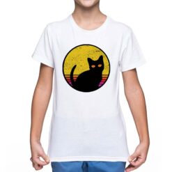 Cat Silhouette sguardo t-shirt personalizzata bambino digitalshirt bianca