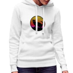 Cat Silhouette tensione felpa con cappuccio personalizzata donna digitalshirt bianca.jpg