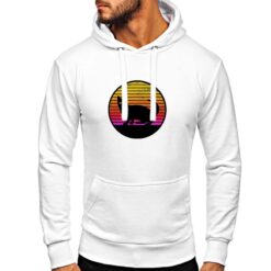 Cat Silhouette tensione felpa con cappuccio personalizzata uomo digitalshirt bianca