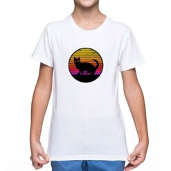 Cat Silhouette tensione t-shirt personalizzata bambino digitalshirt bianca