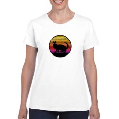 Cat Silhouette tensione t-shirt personalizzata donna digitalshirt bianco