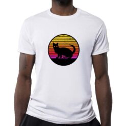 Cat Silhouette tensione t-shirt personalizzata uomo digitalshirt bianca