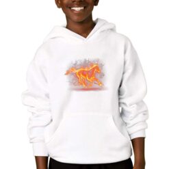 Cavallo Infuocato felpa con cappuccio personalizzata bambino digitalshirtbianco