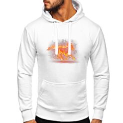 Cavallo Infuocato felpa con cappuccio personalizzata uomo digitalshirt bianca