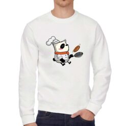 Chef Panda felpa senza cappuccio personalizzata uomo digitalshirt bianca