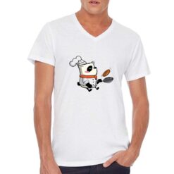Chef Panda t-shirt scollo a v personalizzata uomo digitalshirt bianca