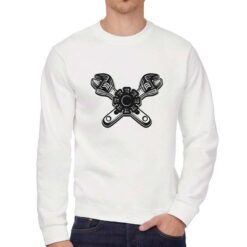 Chiavi Inglesi felpa senza cappuccio personalizzata uomo digitalshirt bianca