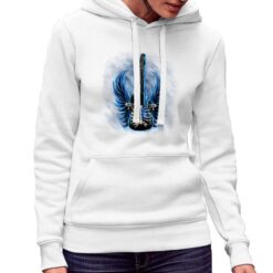 Chitarra Scheletro felpa con cappuccio personalizzata donna digitalshirt bianca.jpg