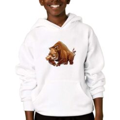Cinghiale felpa con cappuccio personalizzata bambino digitalshirtbianco