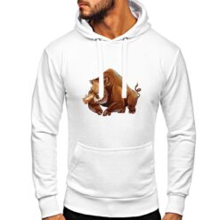 Cinghiale felpa con cappuccio personalizzata uomo digitalshirt bianca