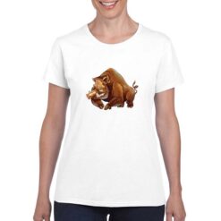 Cinghiale t-shirt personalizzata donna digitalshirt bianco