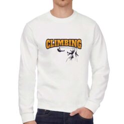 Climbing felpa senza cappuccio personalizzata uomo digitalshirt bianca