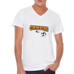 Climbing t-shirt scollo a v personalizzata uomo digitalshirt bianca