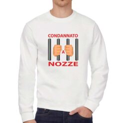 Condannato a Nozze felpa senza cappuccio personalizzata uomo digitalshirt bianca