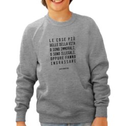 Cose felpa senza cappuccio personalizzata bambino digitalshirt grigia