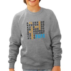 Cruciverba Papà felpa senza cappuccio personalizzata bambino digitalshirt grigia