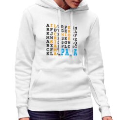 Cruciverba Papà felpa con cappuccio personalizzata donna digitalshirt bianca.jpg