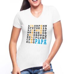 Cruciverba Papà t-shirt scollo a v personalizzata donna digitalshirt bianca