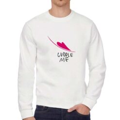 Cuddle Me felpa senza cappuccio personalizzata uomo digitalshirt bianca