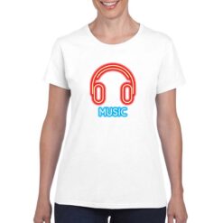 Cuffie Neon t-shirt personalizzata donna digitalshirt bianco