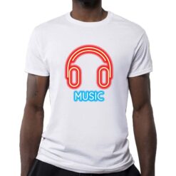 Cuffie Neon t-shirt personalizzata uomo digitalshirt bianca