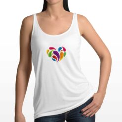Cuore Arcobaleno canottiera personalizzata donna digitalshirt bianca