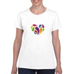 Cuore Arcobaleno t-shirt personalizzata donna digitalshirt bianco