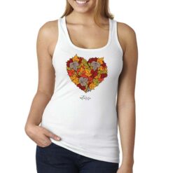 Cuore Autunno canottiera personalizzata donna digitalshirt bianca