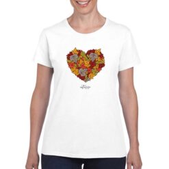 Cuore Autunno t-shirt personalizzata donna digitalshirt bianco