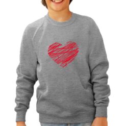 Cuore Fili felpa senza cappuccio personalizzata bambino digitalshirt grigia