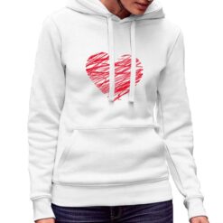 Cuore Fili felpa con cappuccio personalizzata donna digitalshirt bianca.jpg