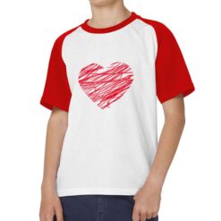 Cuore Fili t-shirt bicolor personalizzata bambino digitalshirt rossa