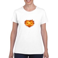 Cuore Infuocato t-shirt personalizzata donna digitalshirt bianco