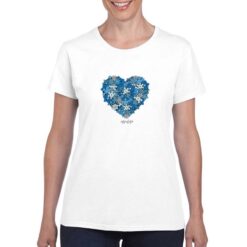 Cuore Inverno t-shirt personalizzata donna digitalshirt bianco