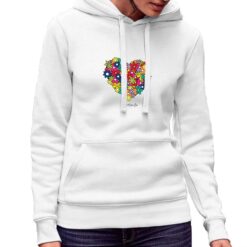 Cuore Primavera felpa con cappuccio personalizzata donna digitalshirt bianca.jpg