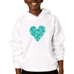 Cuore felpa con cappuccio personalizzata bambino digitalshirtbianco