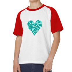 Cuore t-shirt bicolor personalizzata bambino digitalshirt rossa