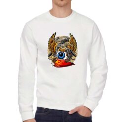 Custom Culture felpa senza cappuccio personalizzata uomo digitalshirt bianca