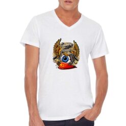 Custom Culture t-shirt scollo a v personalizzata uomo digitalshirt bianca
