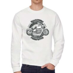 Custom Motorcycle felpa senza cappuccio personalizzata uomo digitalshirt bianca