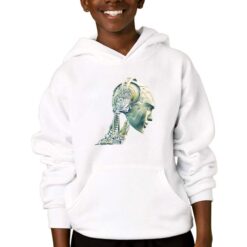 Cyborg felpa con cappuccio personalizzata bambino digitalshirtbianco