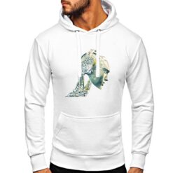 Cyborg felpa con cappuccio personalizzata uomo digitalshirt bianca