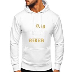 Dad Biker felpa con cappuccio personalizzata uomo digitalshirt bianca