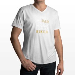 Dad Biker t-shirt scollo a v personalizzata uomo digitalshirt bianca