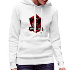 Dagger Man felpa con cappuccio personalizzata donna digitalshirt bianca.jpg