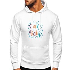Dance in the Rain felpa con cappuccio personalizzata uomo digitalshirt bianca