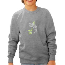 Dino Music felpa senza cappuccio personalizzata bambino digitalshirt grigia