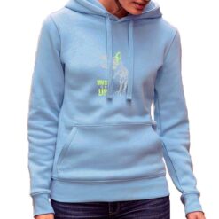 Dino Music felpa con cappuccio personalizzata donna digitalshirt azzurra
